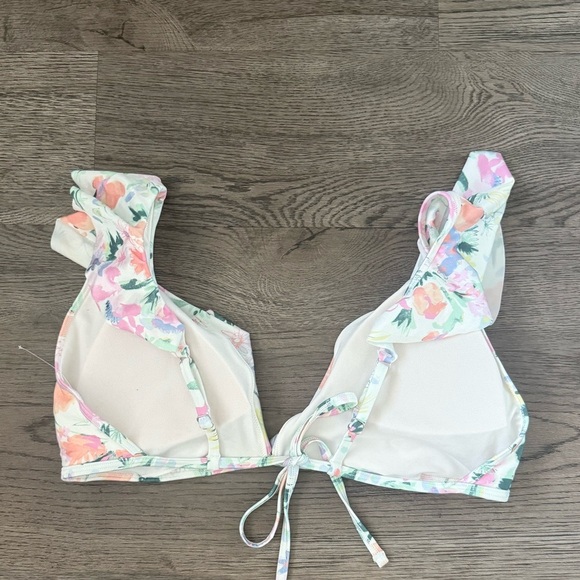 Abercrombie‎ & Fitch x Trevor Project Bikini Top SizeXXL Floral Ruffle Swim NWOT - Picture 3 of 7